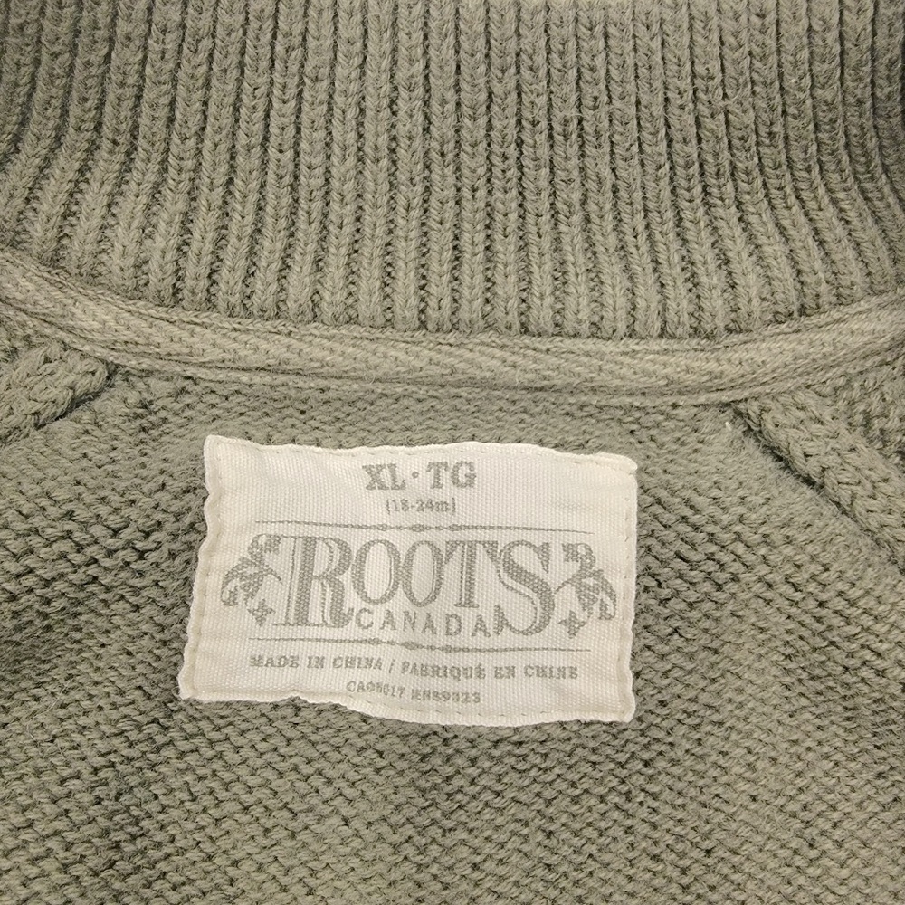 Roots Knit Baby Cardigan Green Canadian Beaver Sweater Retro Zip Up Jump… - Picture 9 of 15